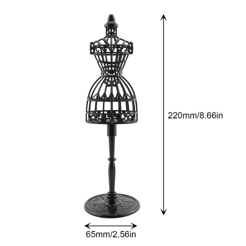 JCBIZ 5pcs Doll Clothes Model Rack Black 220mm Hollow Art Model Frame Clothes Gown Display Mini Mannequin Model for Doll Toy Display - Image 4